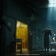 Some early Splinter Cell remake concept art of Sam Fisher eavesdropping on some dudes.